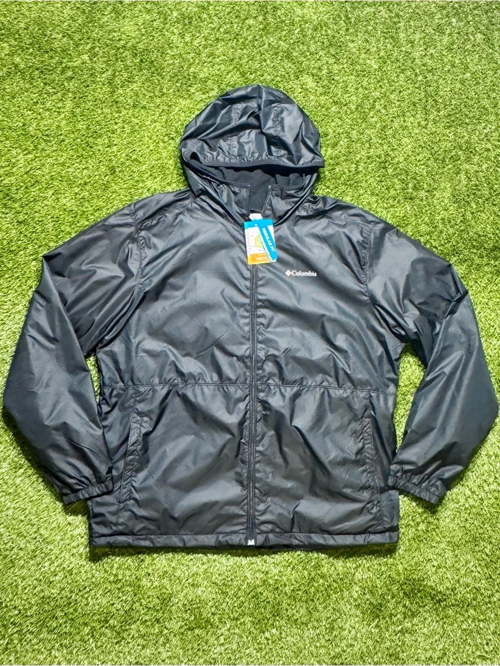 Columbia Omni-Shield Hooded Full Zip Windbreaker Jacket Men’s Large Black NWT